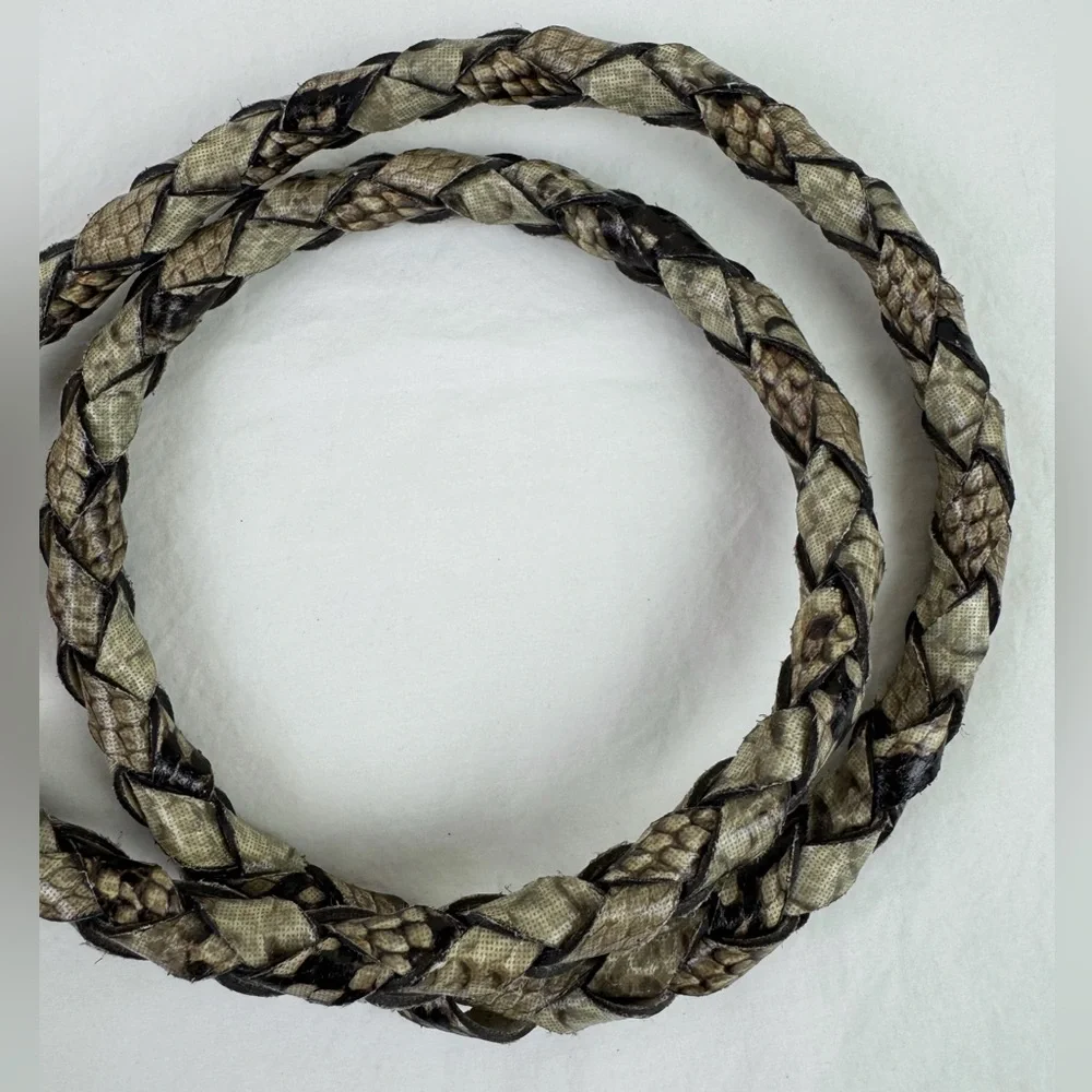 Chico's Vintage Snake-Print Braided Rope Chain Belt